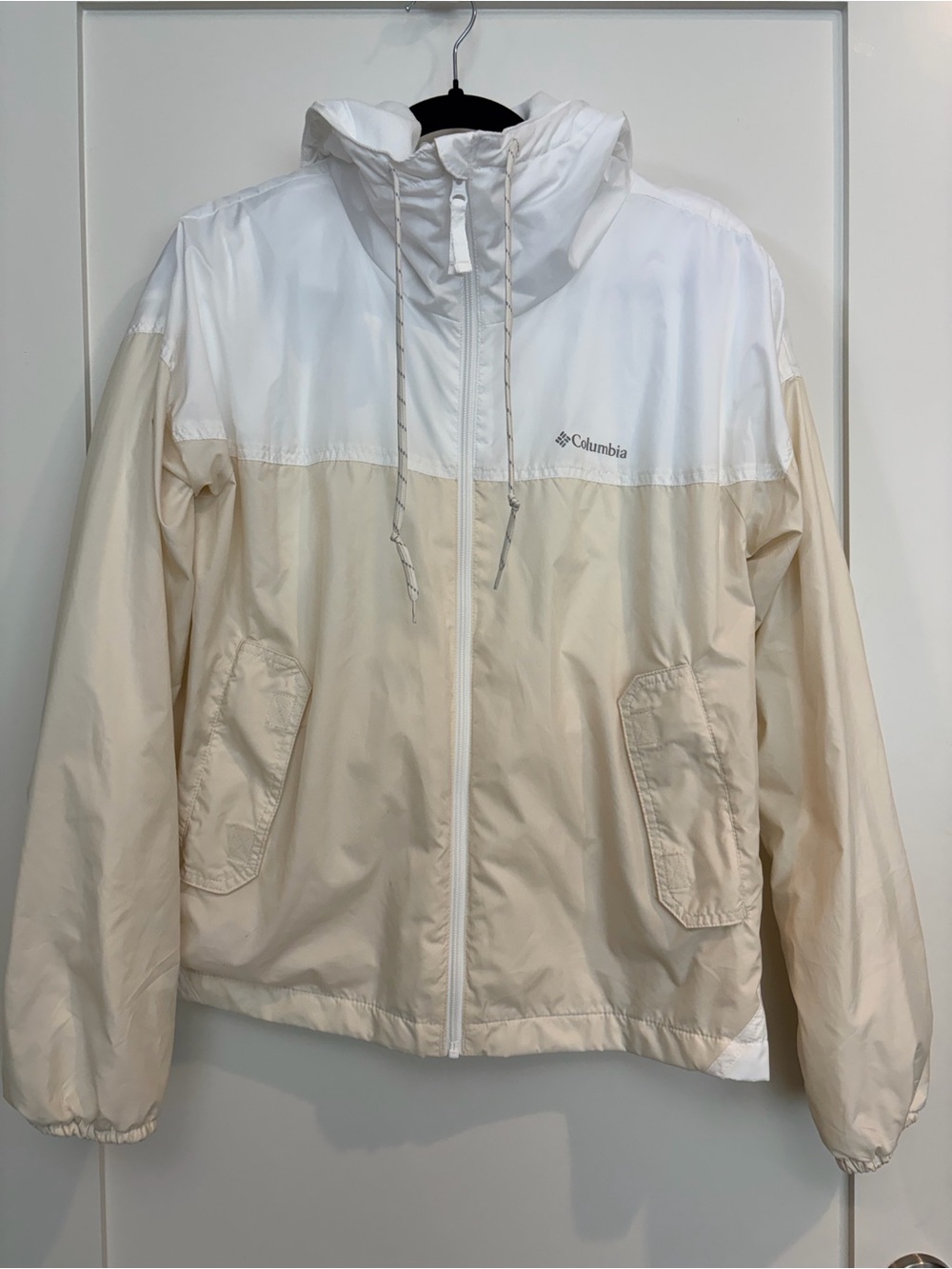 Columbia White Hooded Fleece Jacket